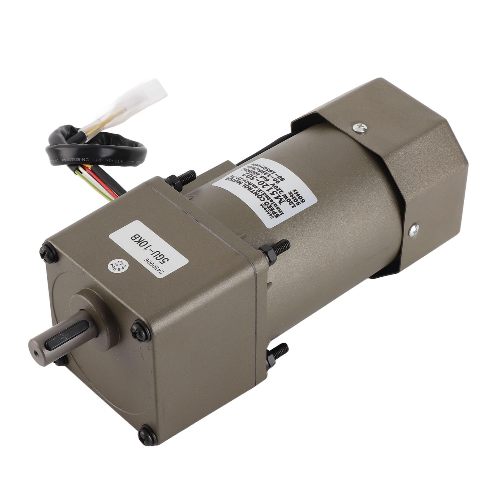 ViaGasaFamido Motor Asíncrono Monofásico de 220 VCA, Motor de Engranaje Reversible de Velocidad Ajustable con Controlador, Potencia de 120 W para Embalaje y Automatización (Relación de reducción 10k)