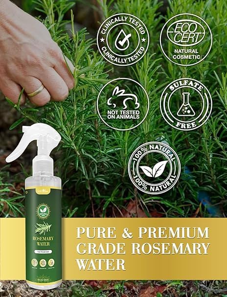 Miniatura 6 de Spray de agua de romero para el crecimiento del cabello  Agua de romero 100% natural  Revitalizador del cuero cabelludo  Promueve el crecimiento del