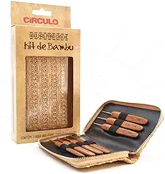 Kit Estojo Agulha De Crochê Bambu 7 Unidades Mais Conforto - Círculo