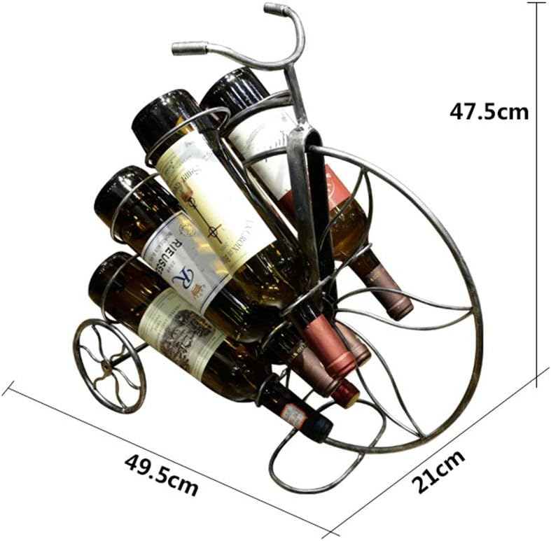 Wine Bottle Holder Bicycle Design Tabletop Wine Rack for Home Decor Great Gift (Size 49.5 * 21 * 47.5cm)