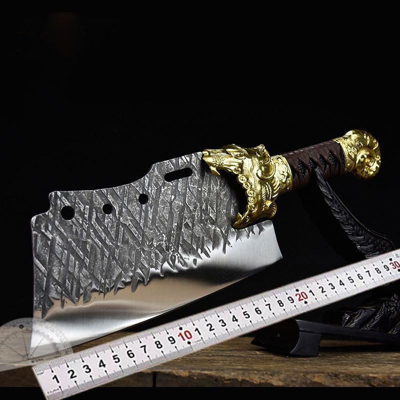 Meat Cleaver,Cleaver Knife 9 Inch Chopper Knife Sharp Cleaver Hatchet Butcher Longquan Kitchen Knives Bone Meat Poultry Tools (Color : Chopper Knife-A)