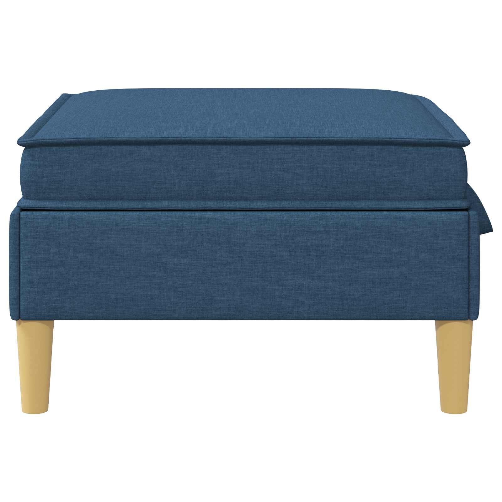 Pouf Contenitore in Tessuto Blu per Soggiorno 70x70x40 cm