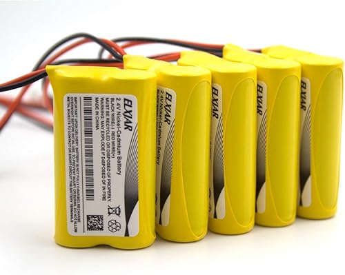 elxjar Paquete de 5 baterías de repuesto de Ni-CD de 2.4V 600mAh BP2-A para señal de salida, luz de emergencia BP2A BP2-0A 0BP2-0A CSXWREB3 HUBBEL