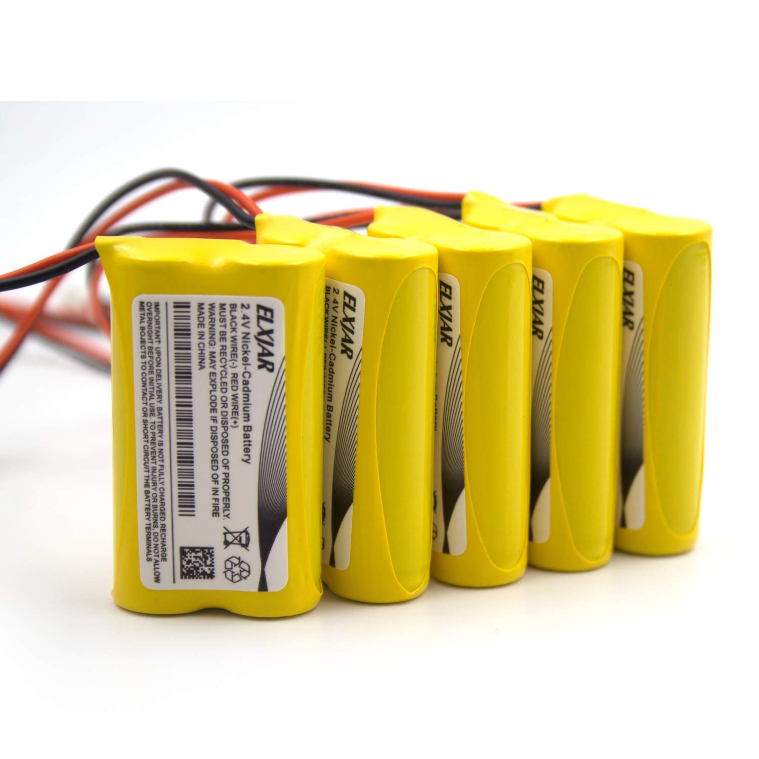 elxjar (5-Pack) 2.4V 600mAh BP2-A Ni-CD Battery Replacement for Exit Sign Emergency Light BP2A BP2-0A 0BP2-0A CSXWREB3 HUBBEL Custom-286 DANTONA Dual