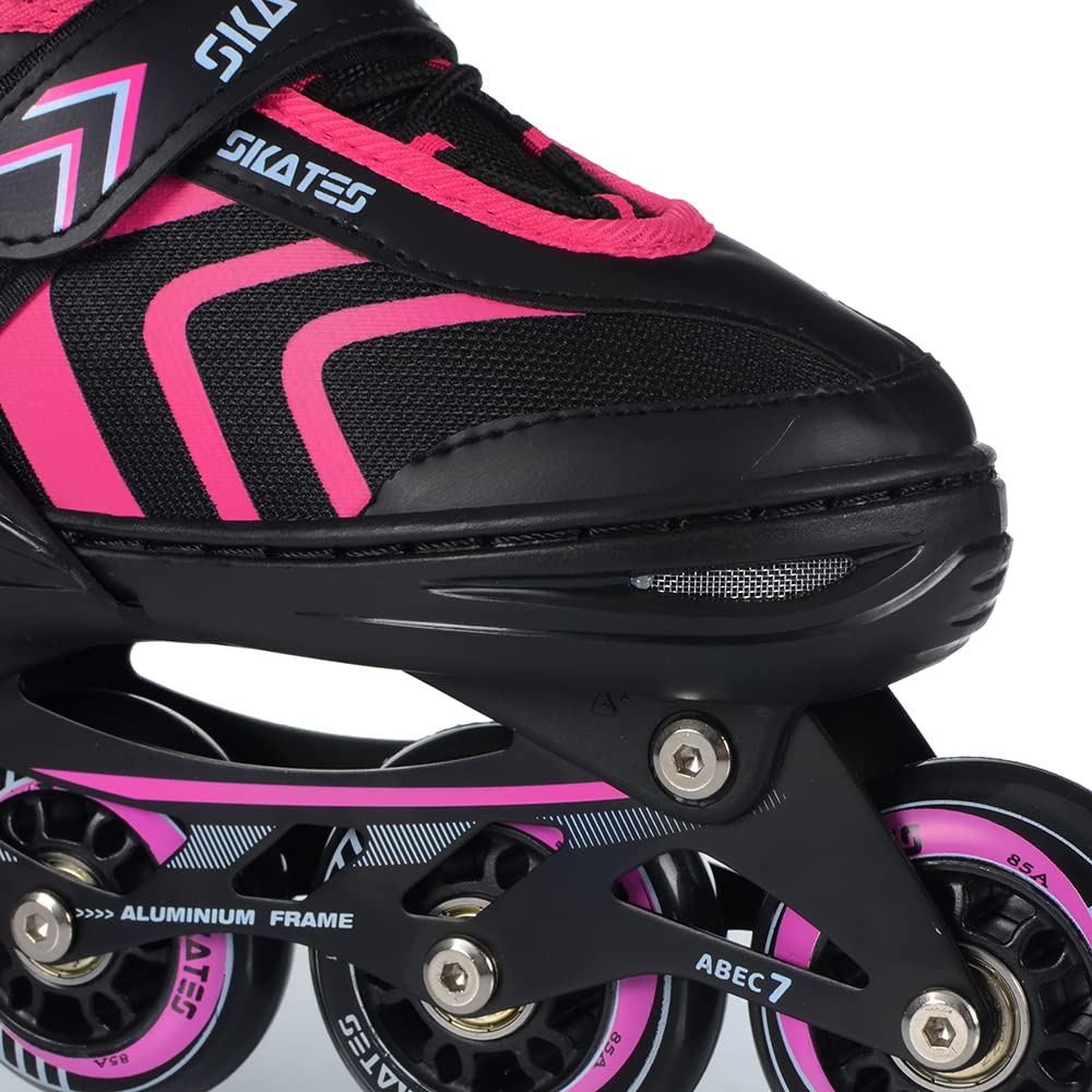Rollers en ligne 4 en 1 - Patins à glace réglables pour enfants et adultes - Roulements ABEC7 - Tailles 29-43 (L (39-43))