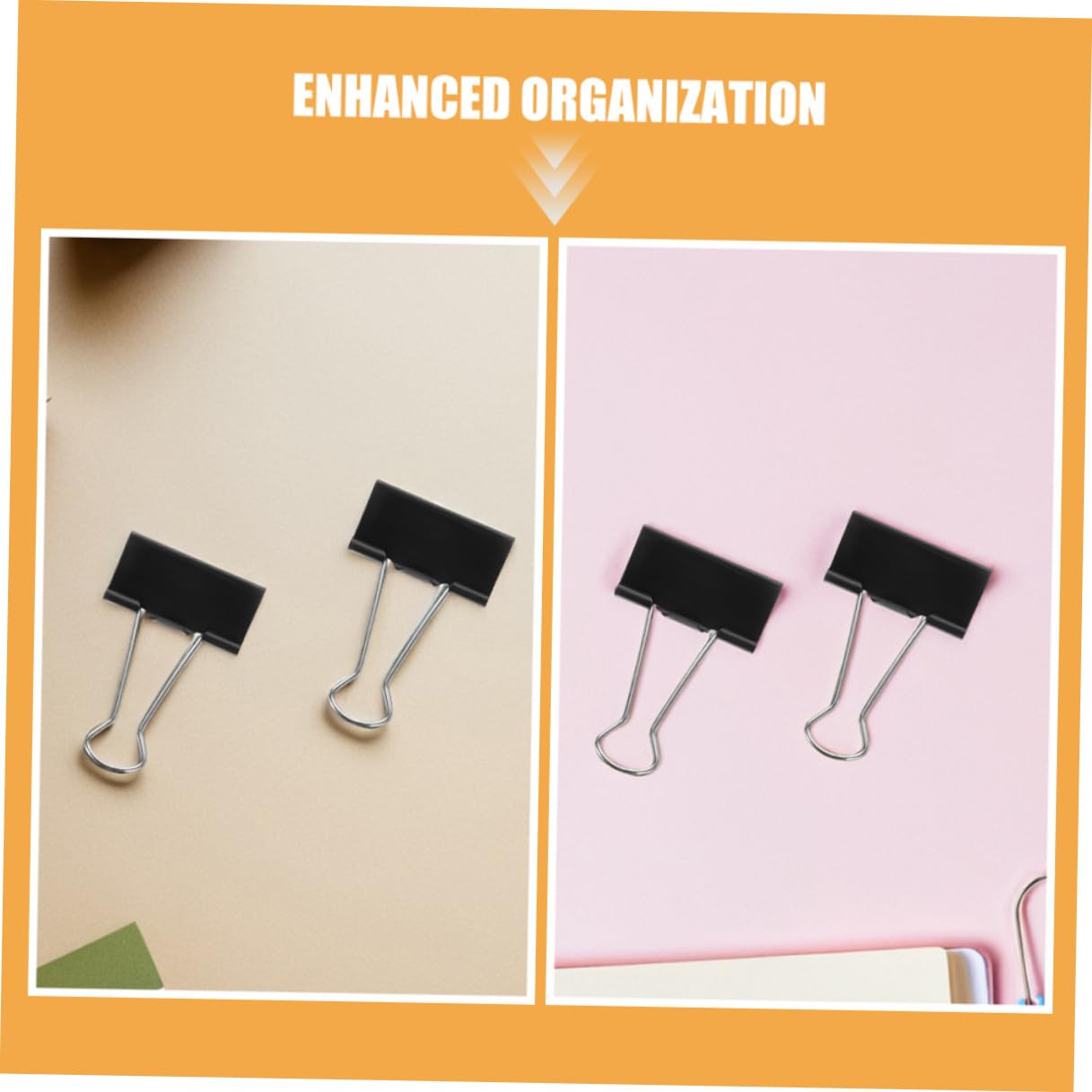 SHINEOFI 60 piezas Clips Metálicos de Oficina Negros Resistentes para Organizar Escolares y Empresariales