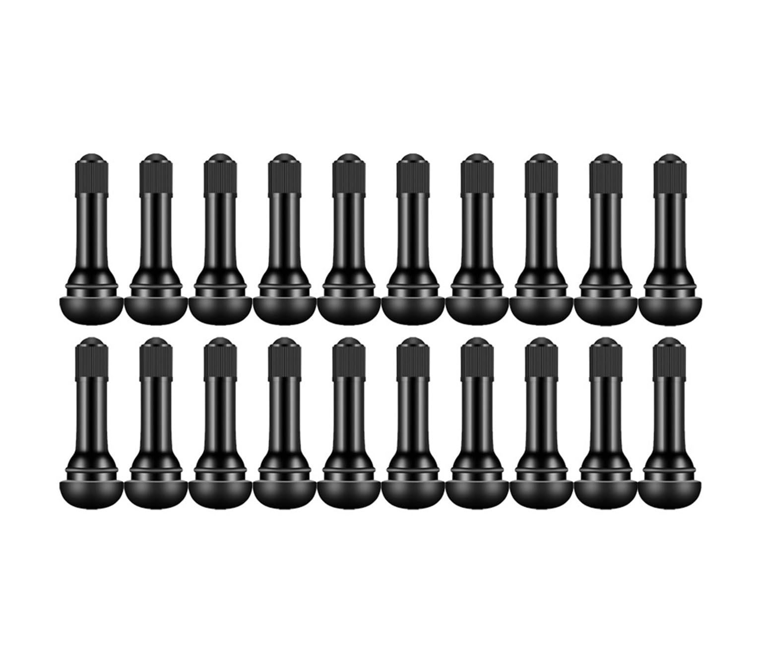 Solenoid Valve 1-100 Pcs TR413 Snap-in Tire Valve Stems Parts Black Rubber Valves Replaceable with Dust Cap Automotive Solenoid Valve(20Pcs)