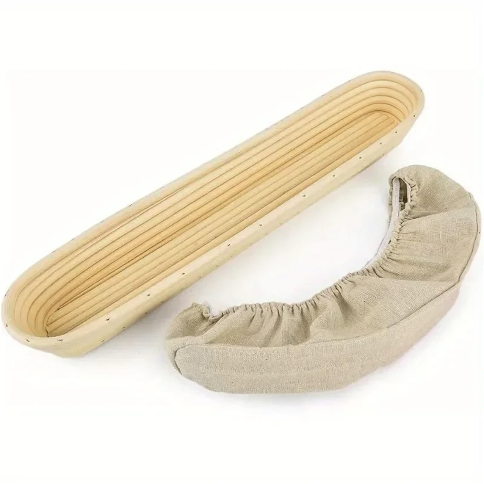 Cesta Para Fermentar Pan Cesta de prueba, cesta de pan, cuencos de prueba con forro de tela for ocasiones especiales y hogar(34X10X5.5CM)