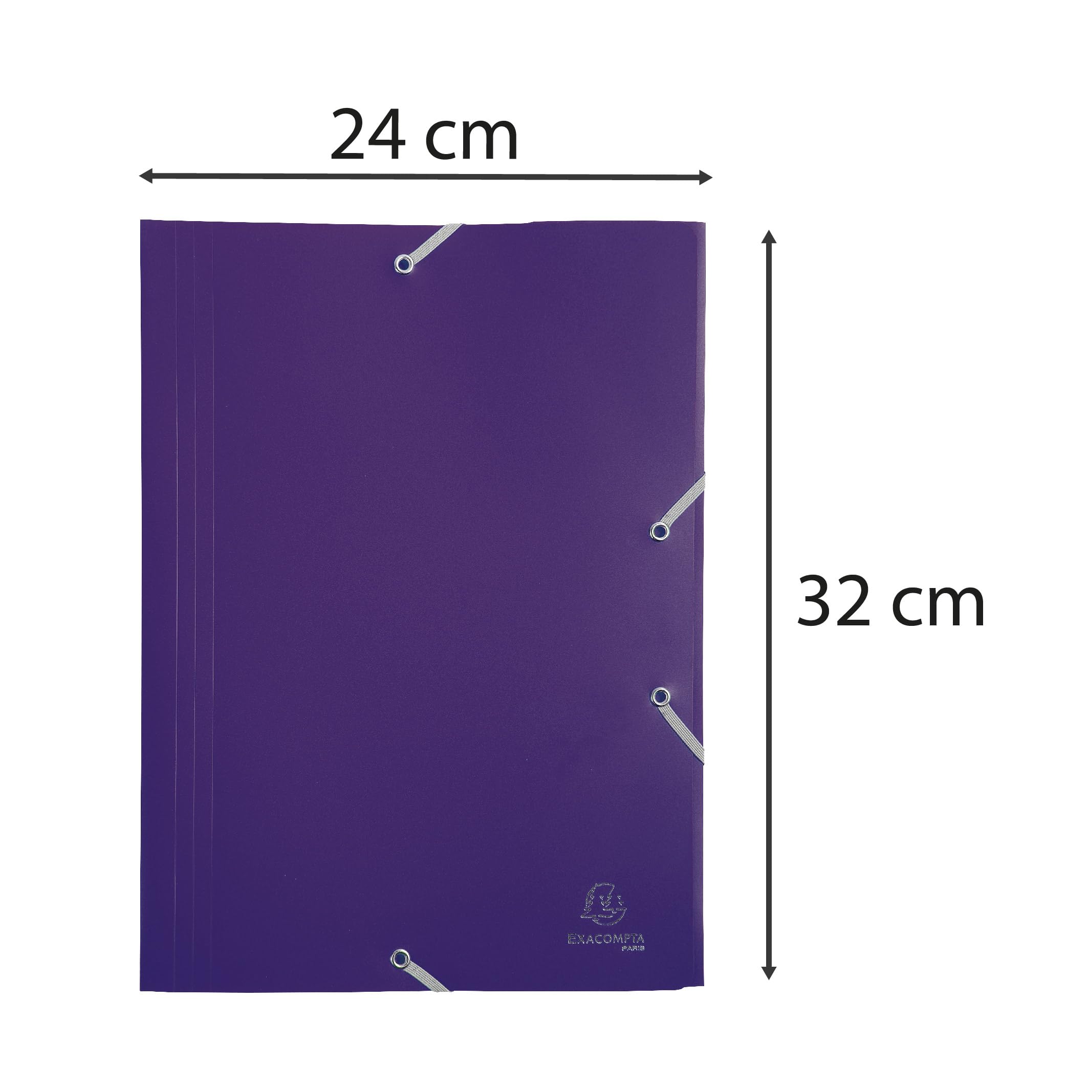 Exacompta 30 carpetas con gomas económica 3 solapas violeta