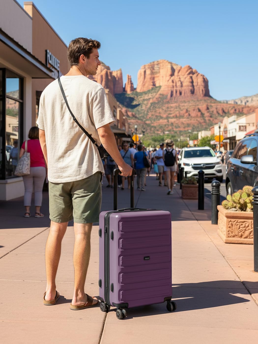 REDOLZ Mittelgroßer Hartschalen Check-in Koffer | Trolley 44 x 24 x 65 cm aus hochwertigem ABS Material | Ultra-leicht nur 3,49 kg für Damen & Herren | 4 Doppelrollen & TSA-Schloss (Essentials 08)