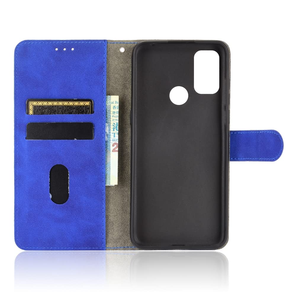 Custodia Libro In Pelle PU Per Alcatel 1S 2021 E 3L 2021 - Goffratura Farfalla 3D, Portafoglio Con Slot Per Carte E Supporto, Blu - 3