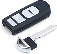 Vista 4 de Beefunny Funda de llave de repuesto para mando a distancia de coche, 4 botones, para Mazda 3 6 2014-2018 SKE13D-01 (Solo funda de llave)