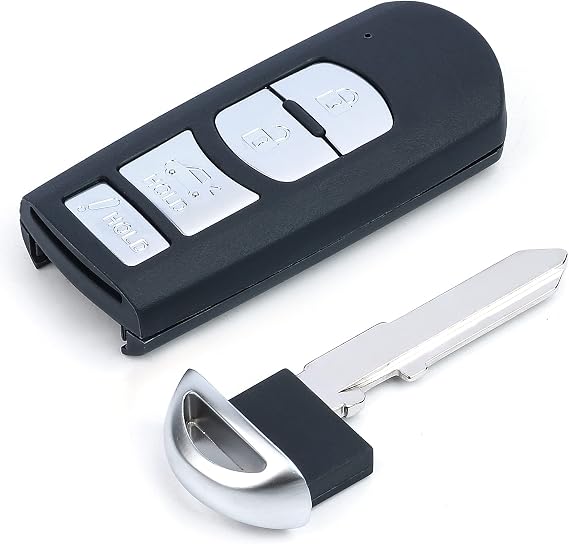 Beefunny Replacement Key Fob Shell Case for Mazda 3 2014-2018, Mazda 6 2014-2018, CX-5, CX-9, MX-5 Miata, WAZSKE13D01 662F-SKE13D01 Smart Keyless Entry Remote Cover