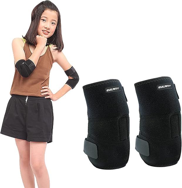 EULANT Kids Elbow Support, Boys Arm Compression Wrap, (1 Pair) Children Elbow Brace Protector for Cycling Climbing Skating Skiing Pulley Skateboards Scooters Basketball Football