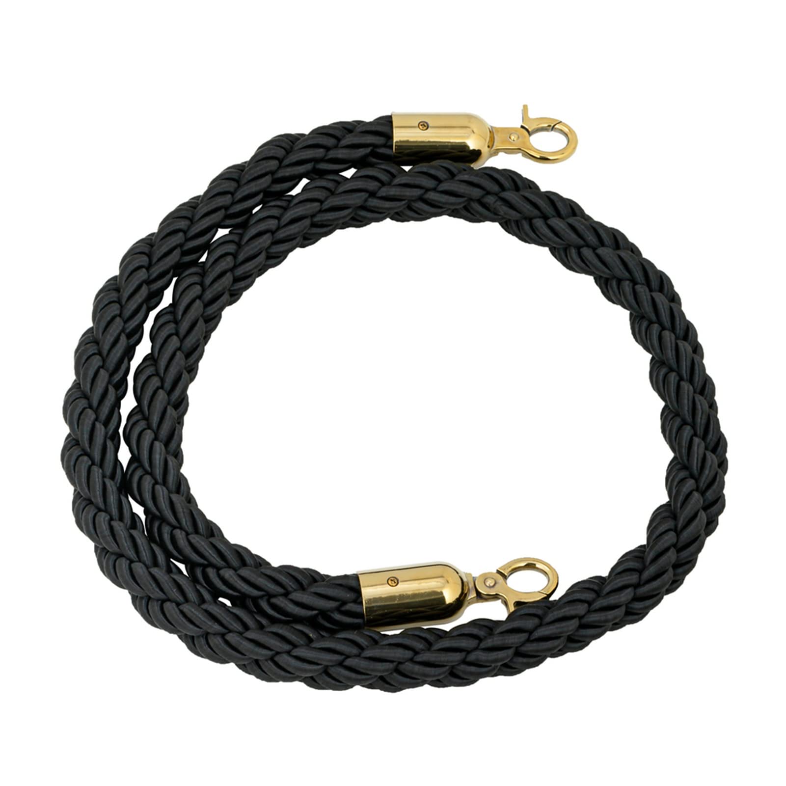 GDMDPTE Premium Black Velvet Rope with Glossy Hooks Woven Hemp for Crowd Control Ideal for Events Parties Cinemas - 1 Piece