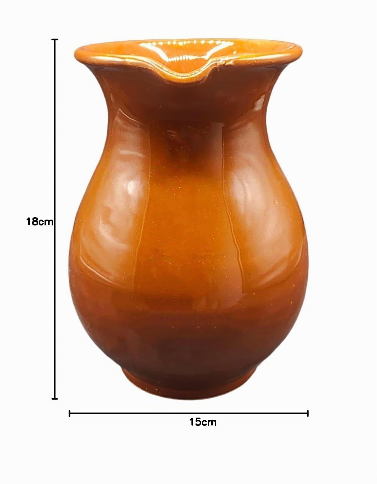 Brocca Artigianale in Terracotta Smaltata Stile Rustico Fatta a Mano – Acqua, Vino – Design Classico Altezza 18/20 cm 2307251102