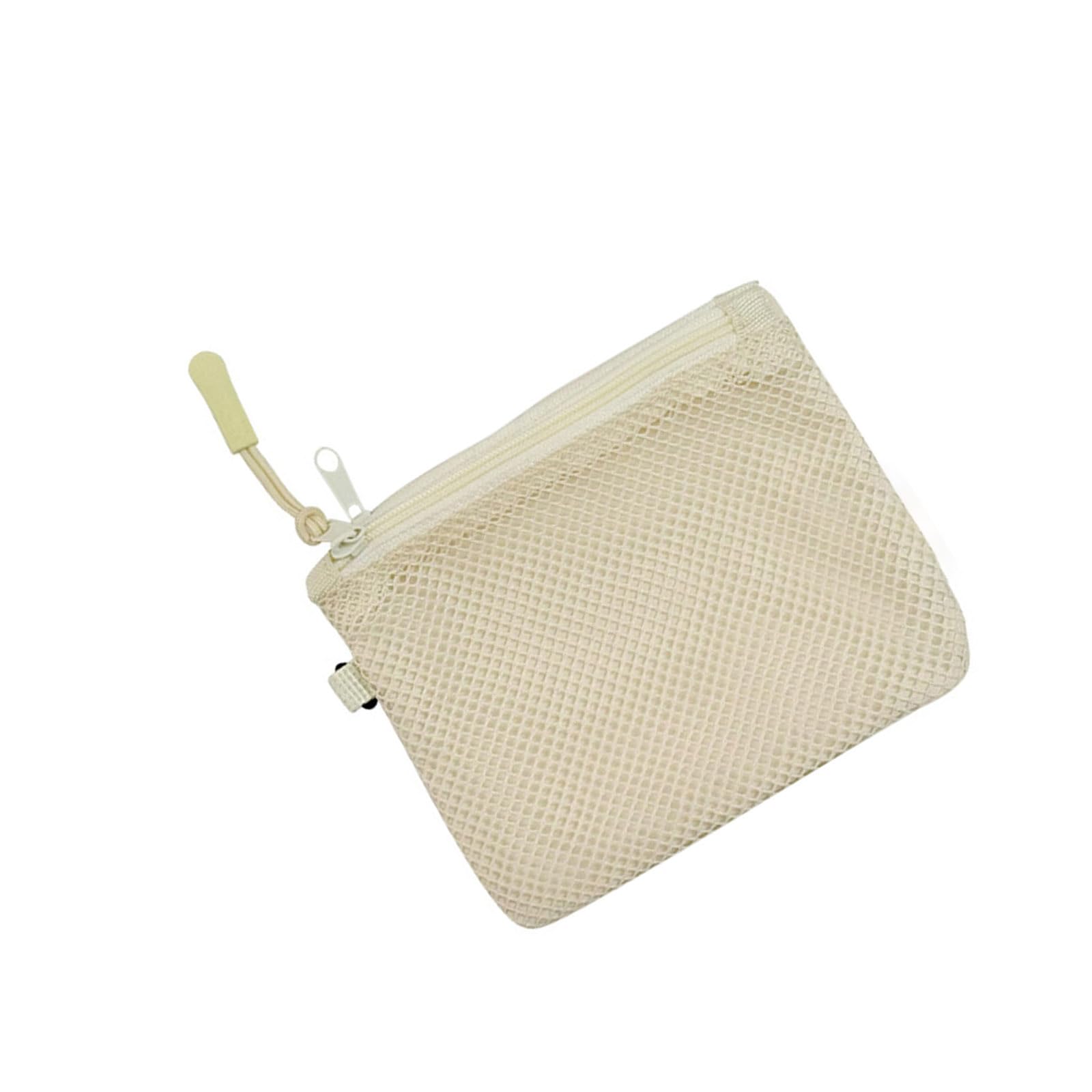 Jazuaiao Miniature Grids Storage Pouches with Double Zippers Pockets for Essential Travel Accessories Carry Solution Sturdy Meshes Travel Organizers