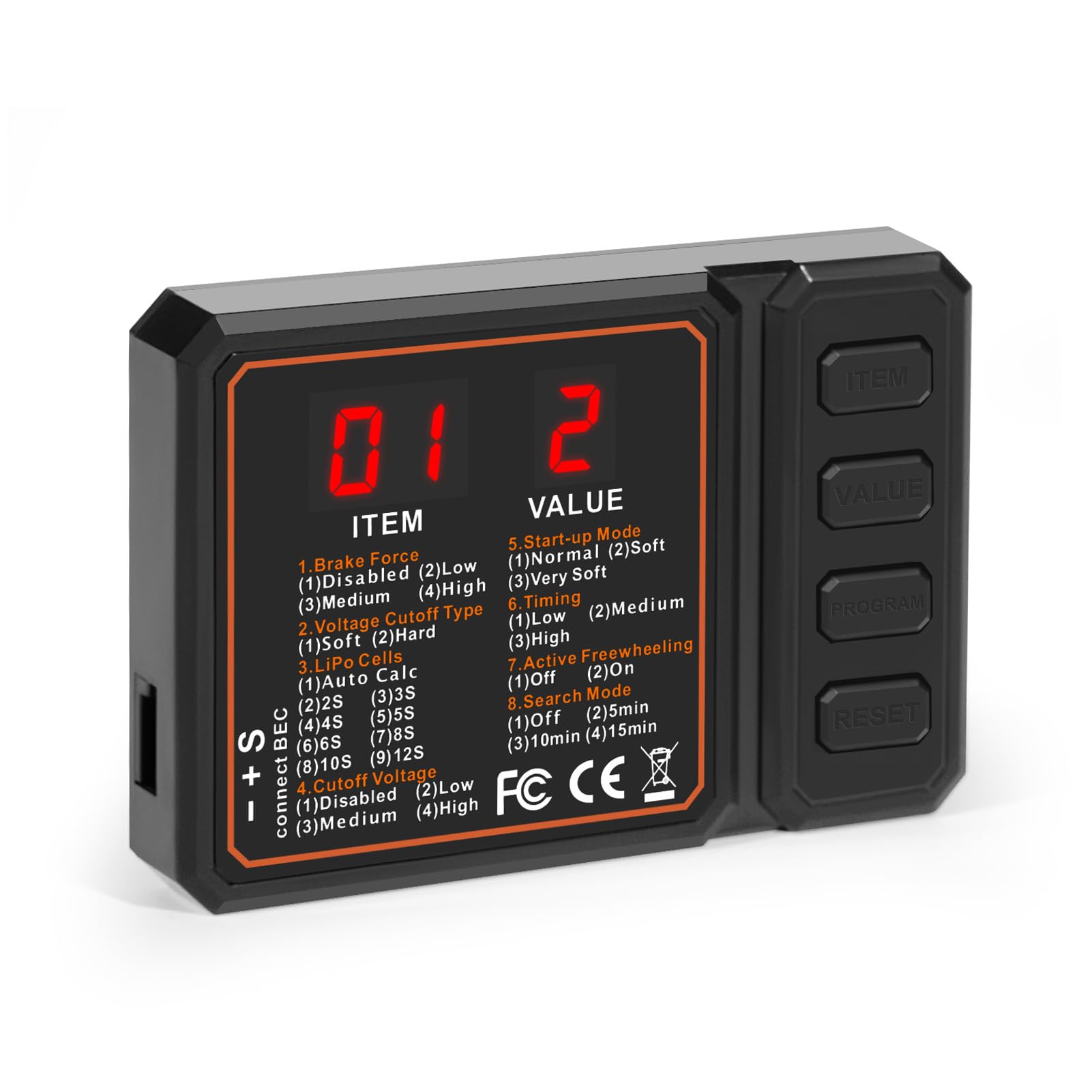 FILFEEL Regulator Obrotów Bezszczotkowy 80A do Helikopterów RC, 3-6S LiPo