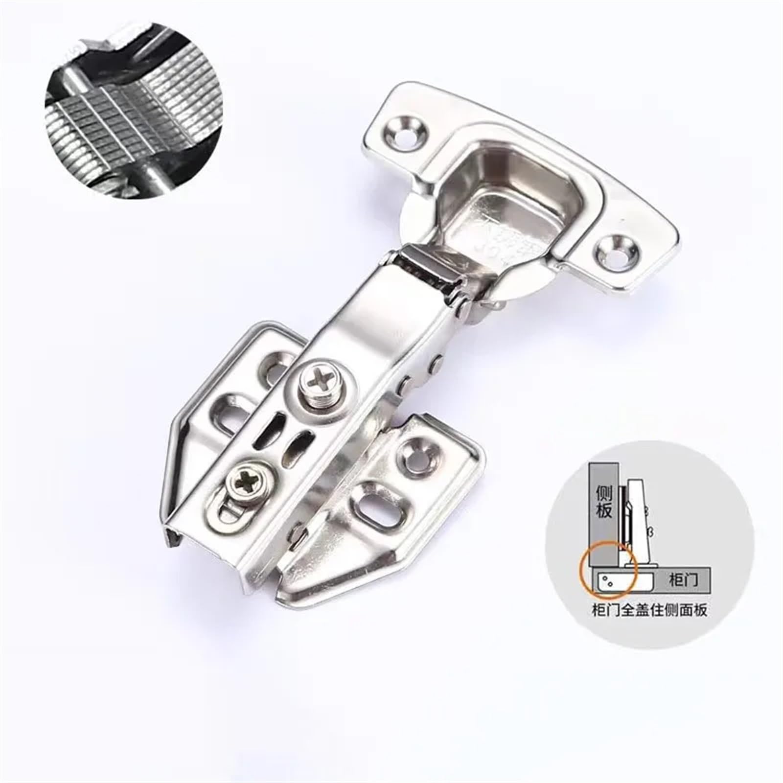 zawiasy 304 Zawias hydrauliczny ze stali nierdzewnej Bufor amortyzatora Miękkie zamykanie Szafka Kubek 35 mm Sprzęt meblowy 1 sztuka(Half 1PC)