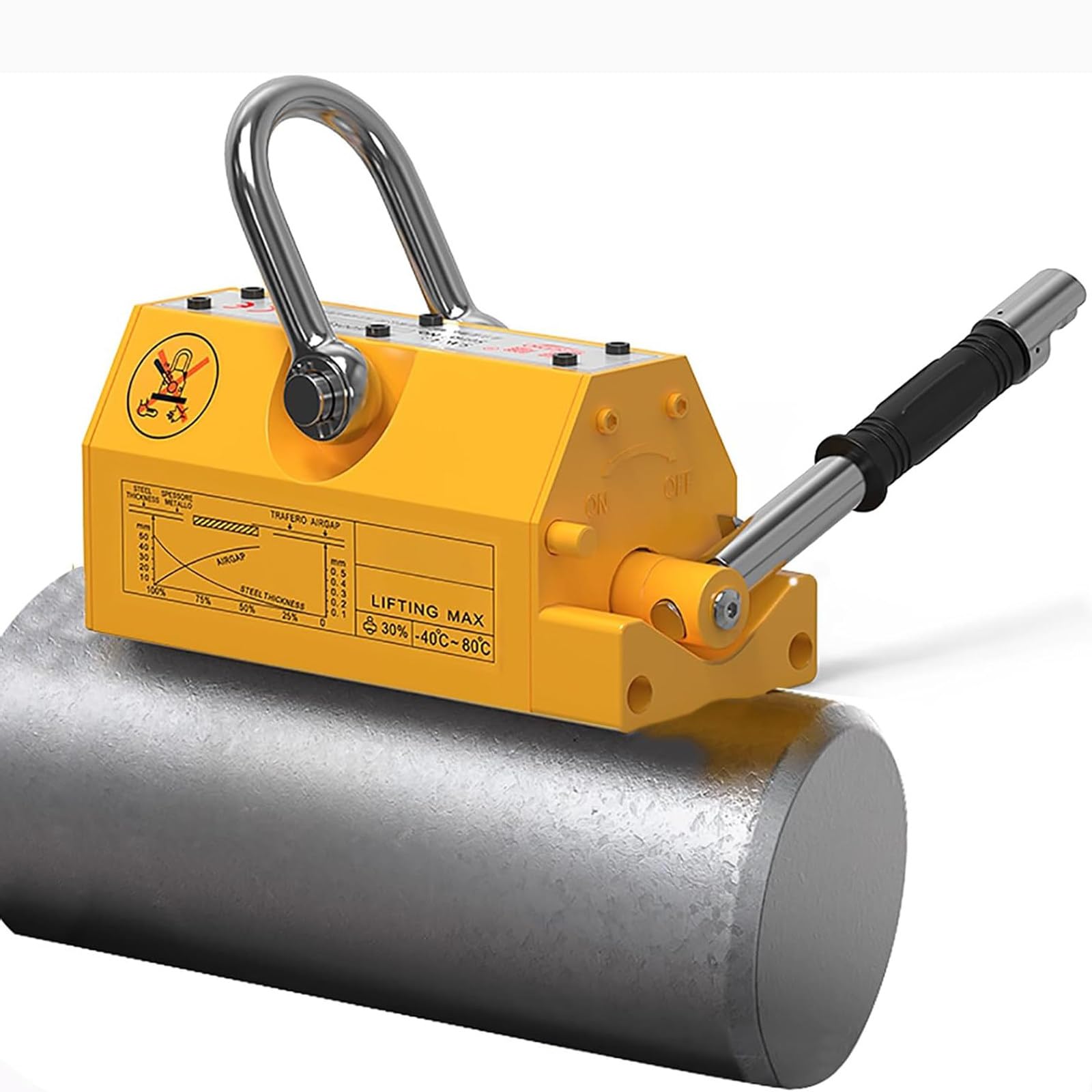 Magnete di sollevamento – Paranco magnetico al neodimio per gru da officina, capacità di trazione 100 kg, design a rilascio permanente per applicazioni pesanti