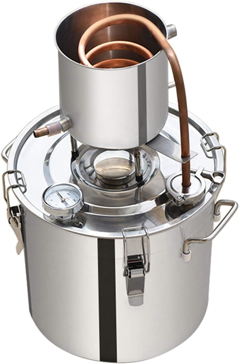 Still Distiller, Water Alcohol Distiller, Copper Tube Stainless Boiler Wine Making Equipment Kit for Whisky Wine Brandy,20L (12L) ()