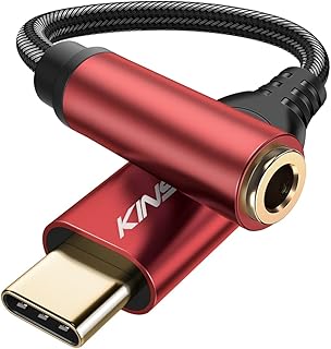 Kinsound USB Type C to 3.5 mm Audio Jack Connector with DAC Headphone Converter Adapter Compatible With iPhone 15 Pro Max/...