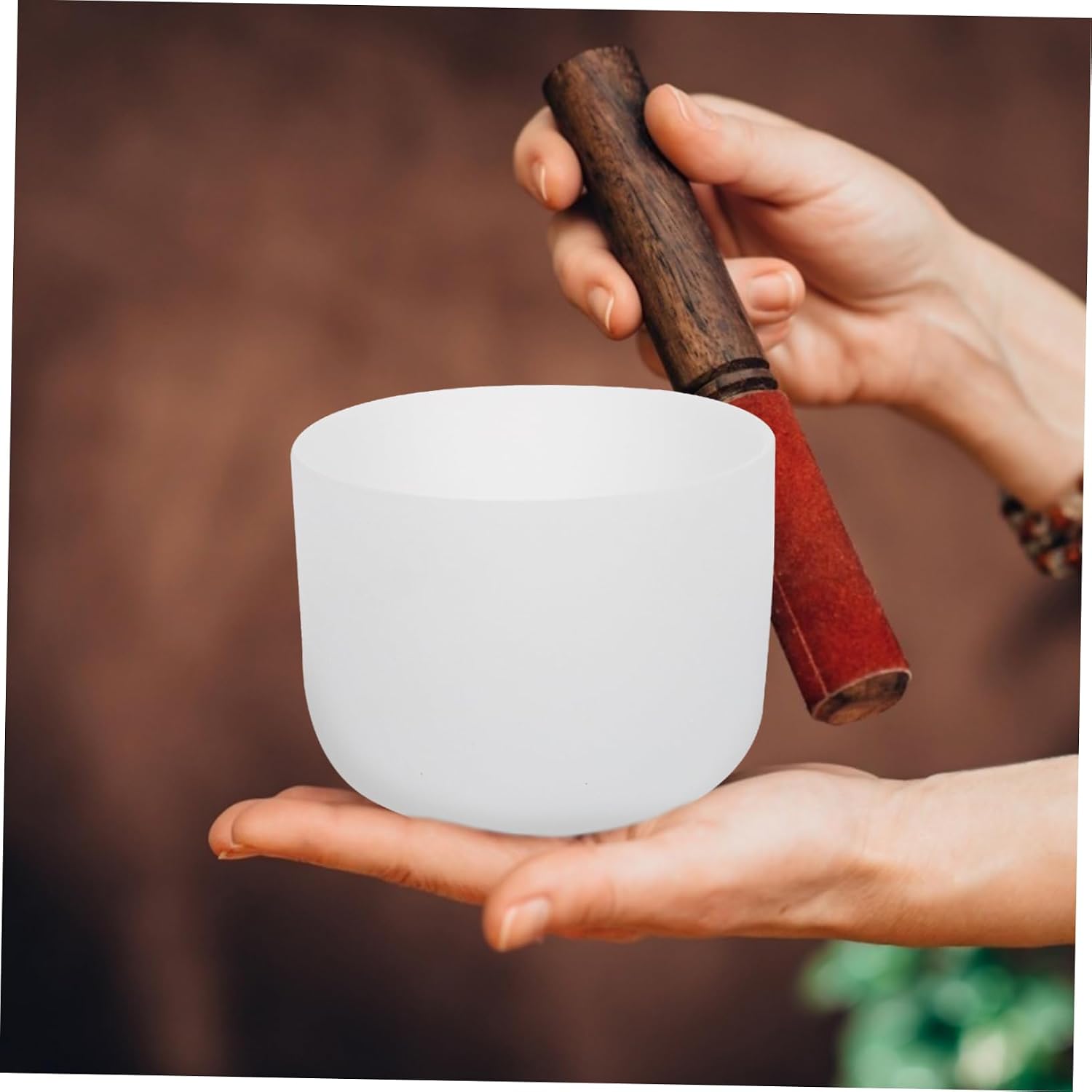 Meditation Sound Bowl Inches White Chakra Crystal Bowl Healing Music Instrument for Relaxation