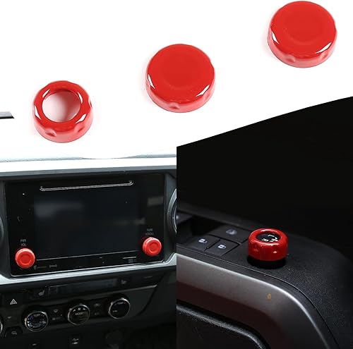 Miniatura 8 de Lcojicep Cubierta circular de botón de volumen para consola central de automóvil compatible con Tacoma 2015-2022, accesorios de decoración de