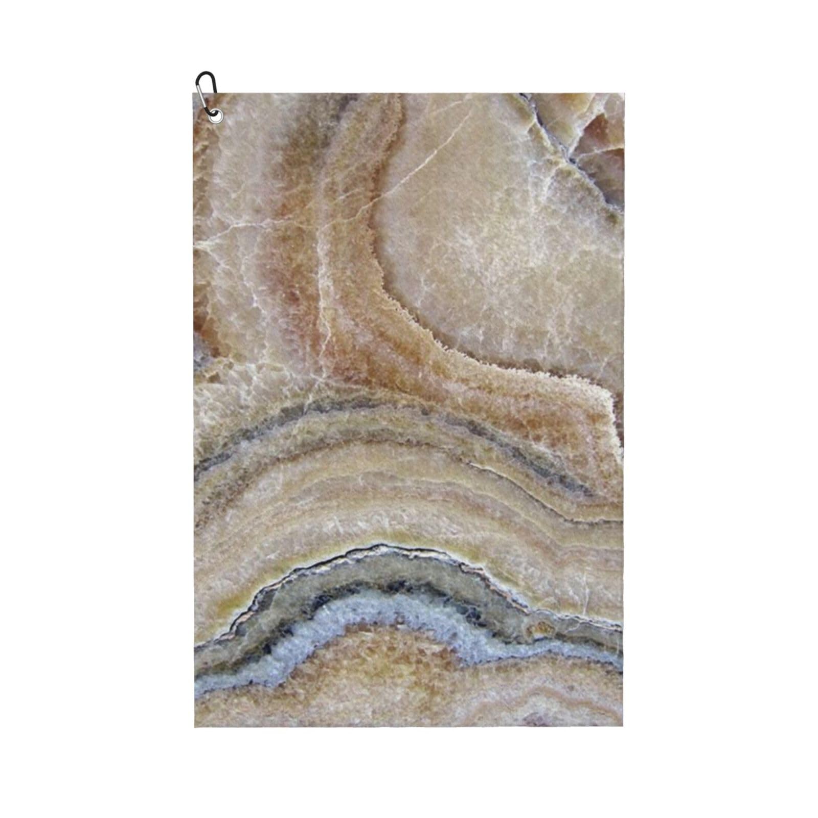 Hnnkloy Onyx Stone Pale Blue Print, 16x24 in Portable Waffle Golf Towels with Carabiner Clip for Golf Bag