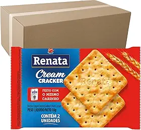 Biscoito Cream Cracker Renata Caixa Com 180 Sachês
