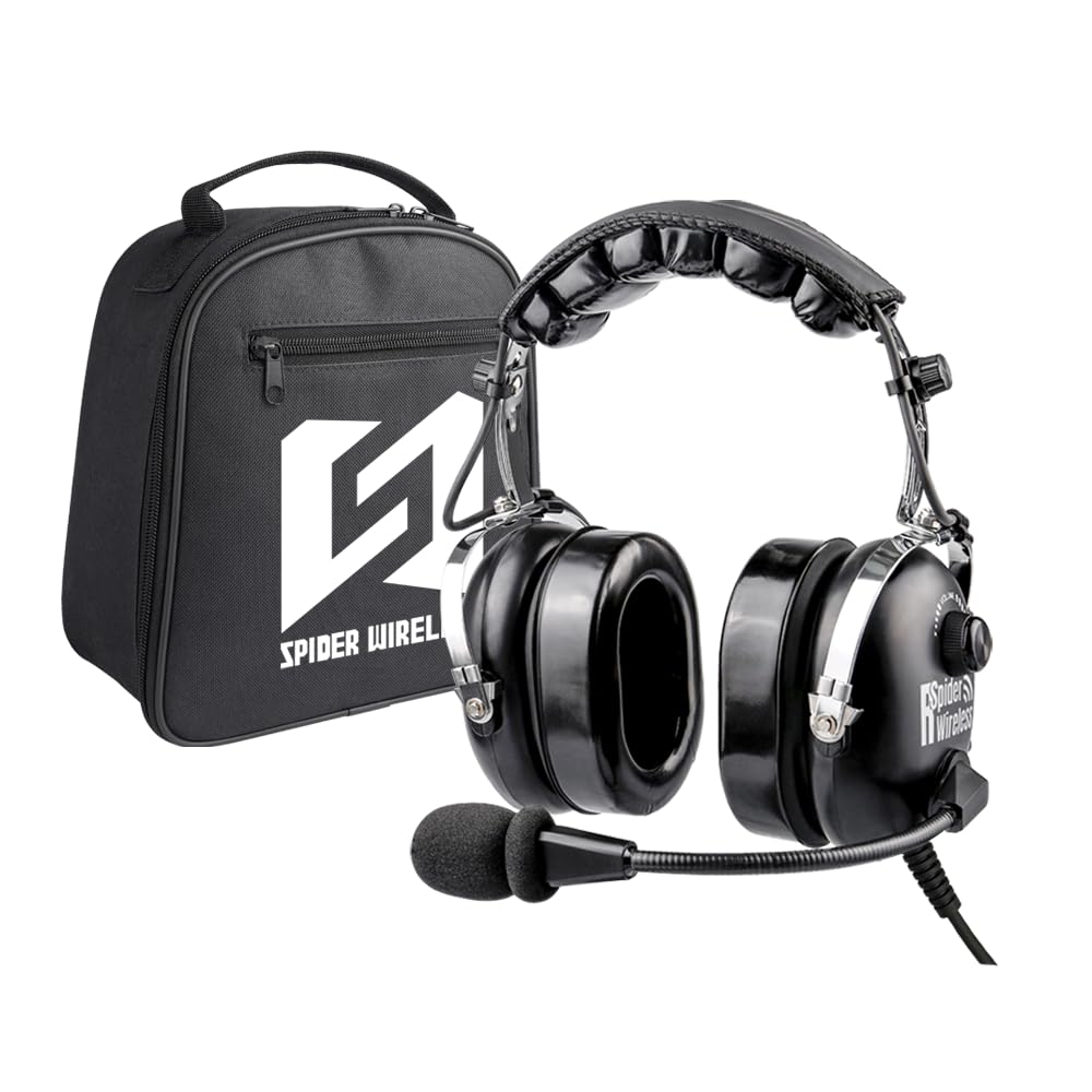 Aviation Headset for Pilots, PNR Aviation Headset, Comfortable Ear Seals, Passive Noise Reduction, with Carrying Case-image-33