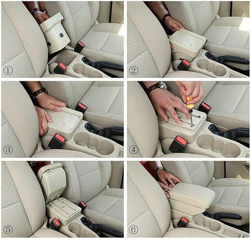 Miniatura 7 de Caja de reposabrazos para Nissan Marzo 2010 2011 2012 2013 2014 2015 2016 Accesorios automotrices de caja de almacenamiento de cuero consola central