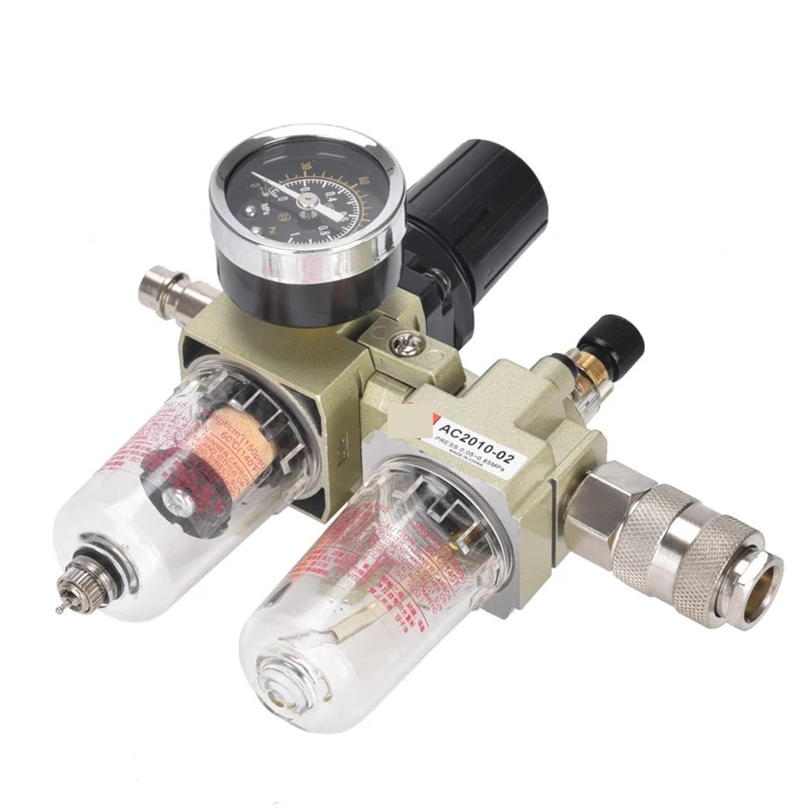 Jwvialel Only Ac2010-02 Compressor Air Filter Pressure Regulator Trap Pneumatic Oil Water Separator Pump Manual Drainage Ac2010-02 1Pcs(Only Ac2010-02)