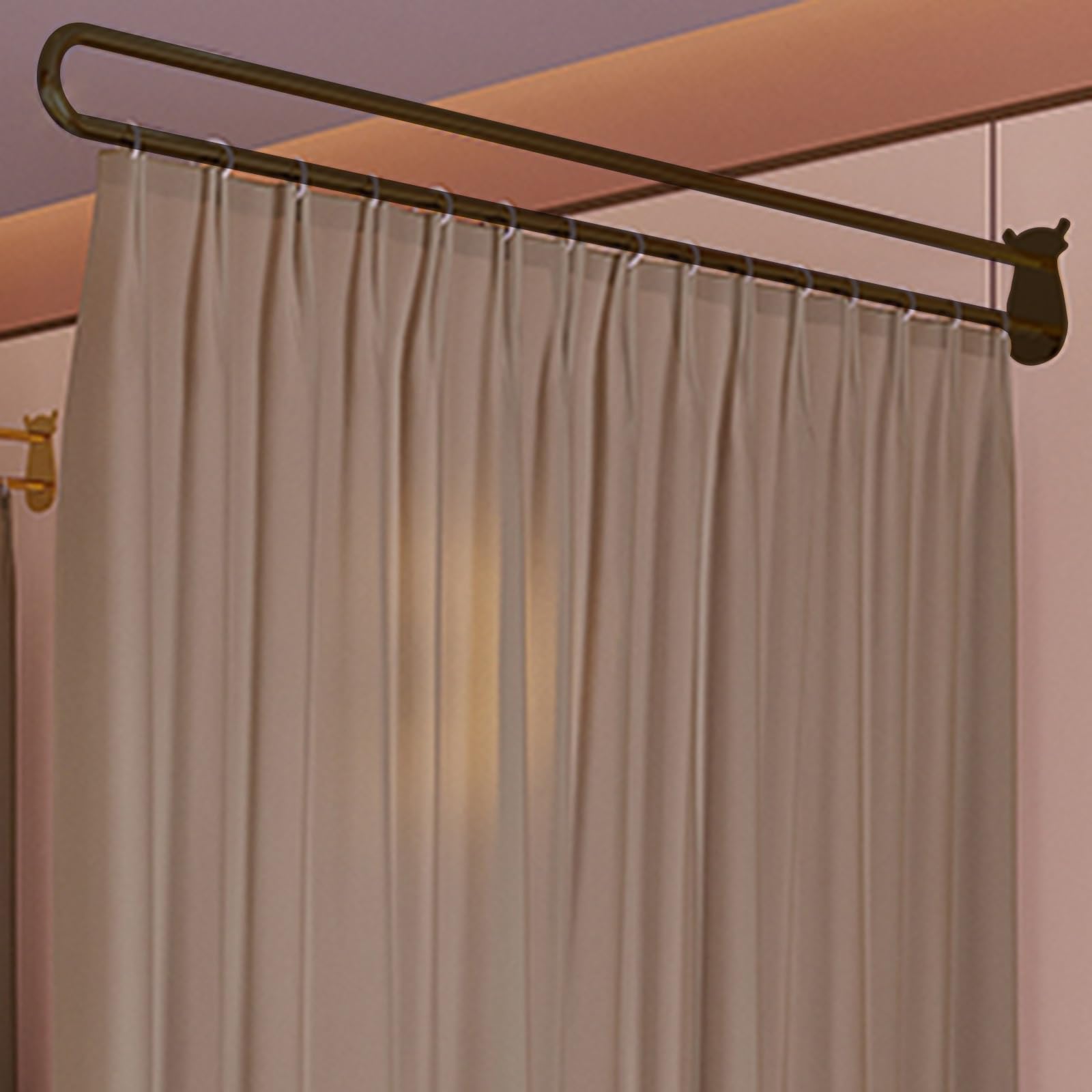 Séparateur d'intimité amovible 200 cm avec rideaux de douche et cabine vestiaire