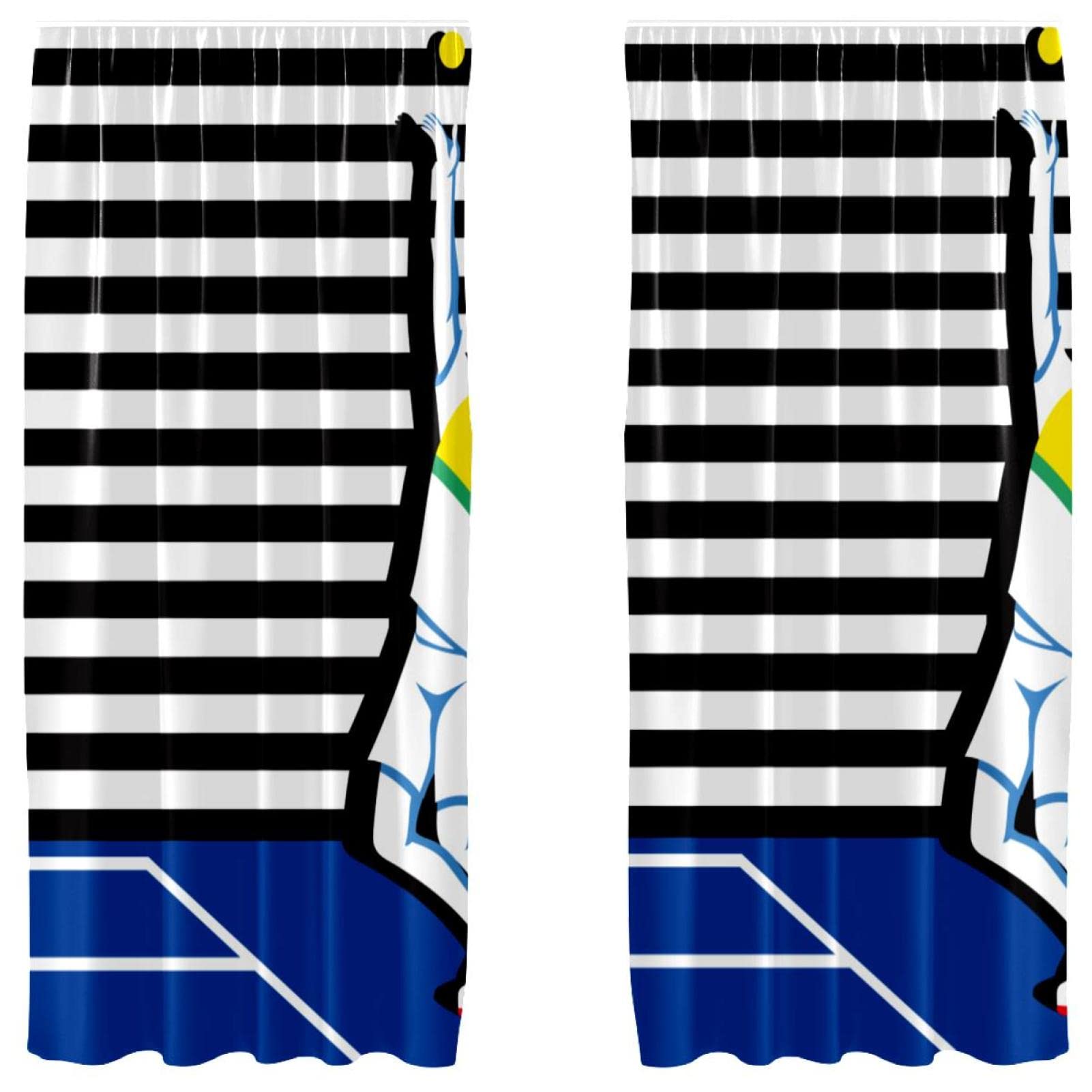 Rideaux occultants tennis pour chambre d'ado et salon moderne noir blanc