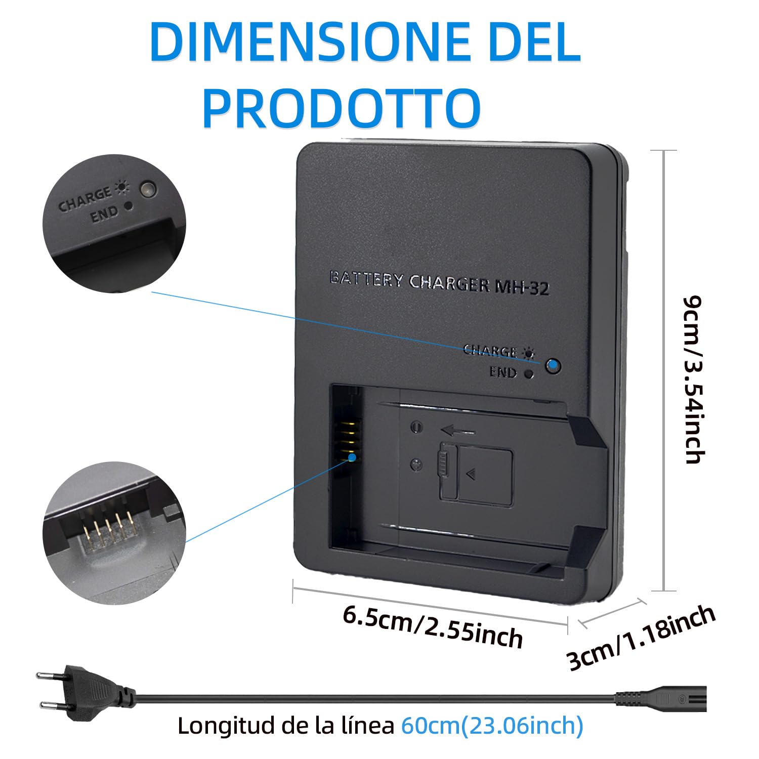 MH-32 MH32 - Caricabatterie per fotocamera ENEL25 EN-EL25a, compatibile con fotocamera Nikon Z30 Z50 ZFC Z50II