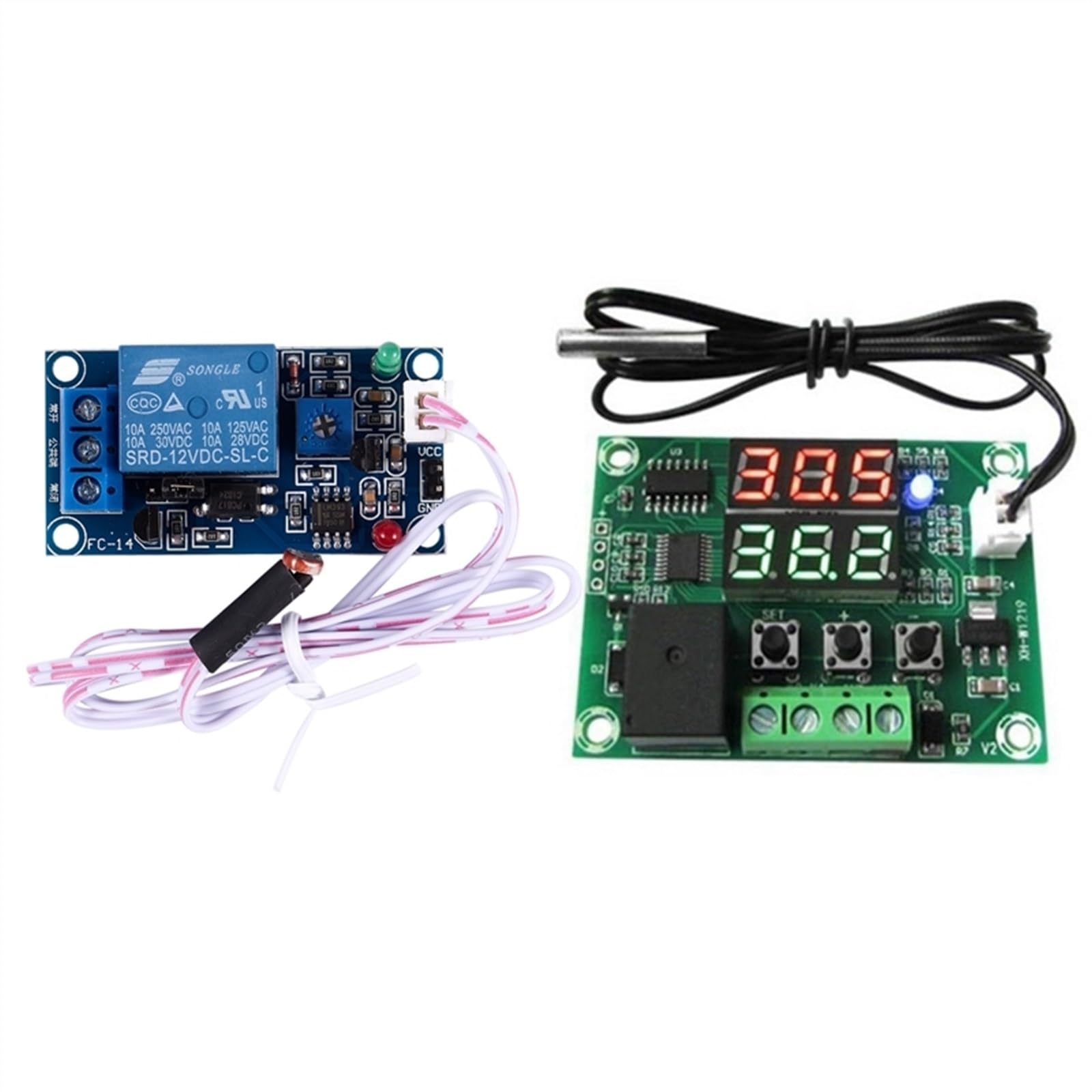 SBSSYVLMV DC 12V Photoelectric Switch Sensor Relay Module & DC12V XH-W1219 NTC Regulator