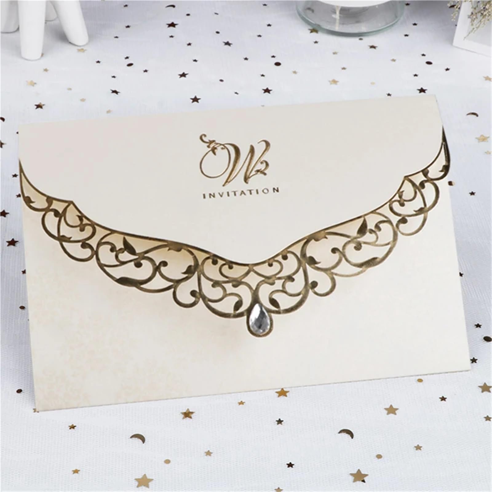 Hochzeitseinladungen 50 stücke Laser Geschnitten Hochzeit Einladung Karte Business Grußkarten Mit Diamant Hochzeit Dekoration Party Supplies(Mixed Color)