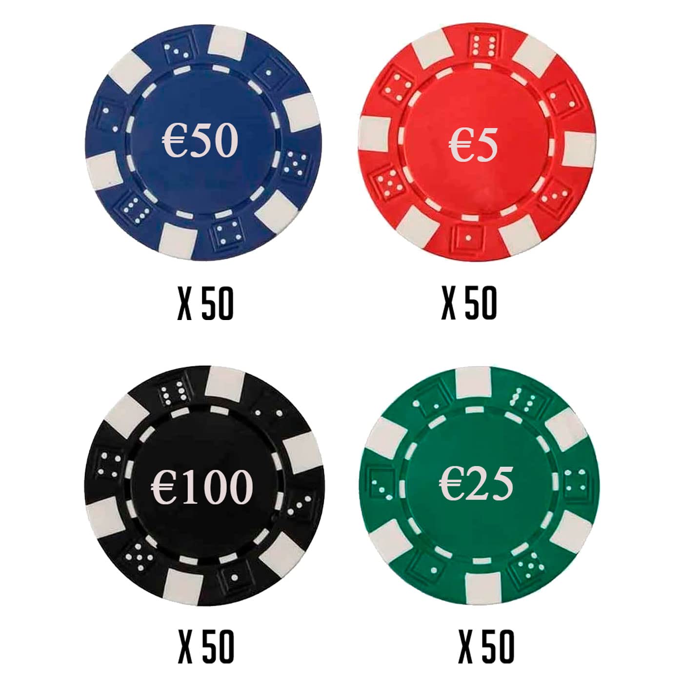 AC - Juego de póker con 200 Piezas - Fichas de 11,5 Gramos, 2 Barajas de Cartas - Incluye maletín de Metal - 23 x 30 x 6,5 cm