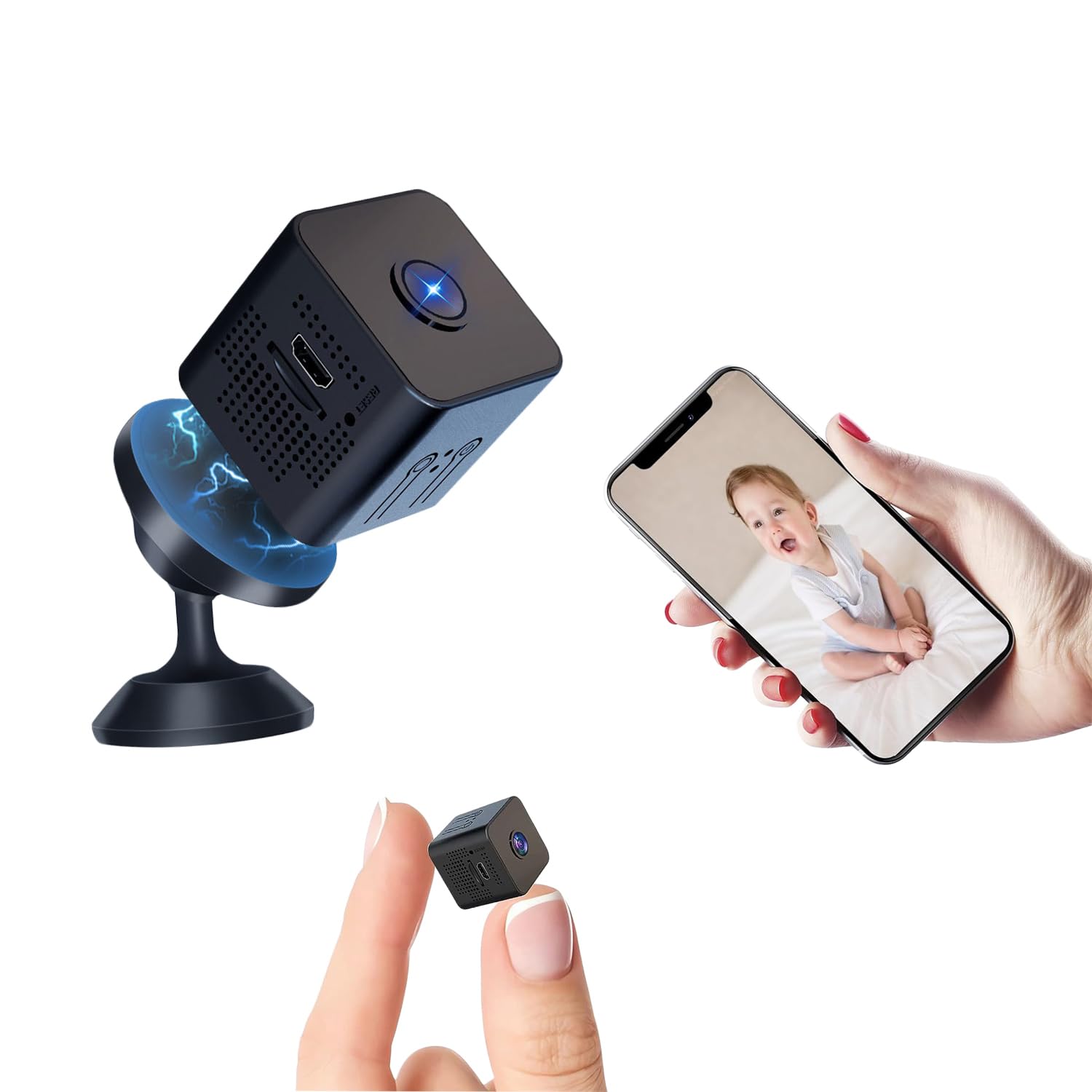 Kazoeju Mini Spy Camera Hidden Camera Wireless WiFi 1080p HD Nanny Cam