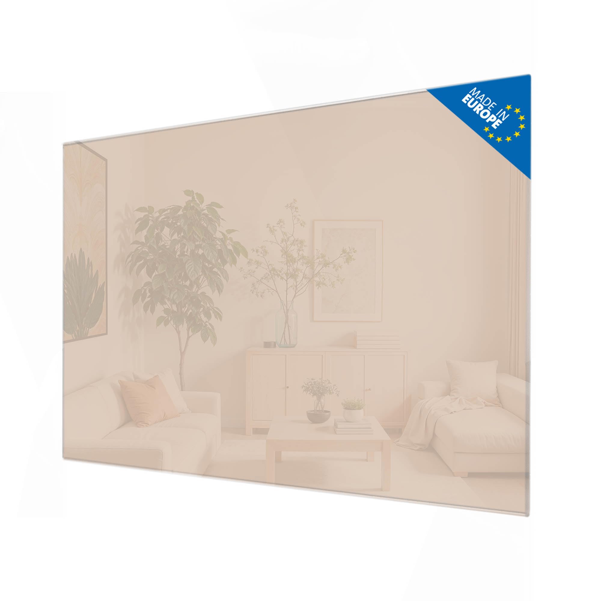 banjado Glas-Pinnwand in 120x80cm für Notizen und klare Farbgestaltung | Magnetisches Memoboard für Notizen, in der Farbe Taupe für ein ruhiges Raumkonzept