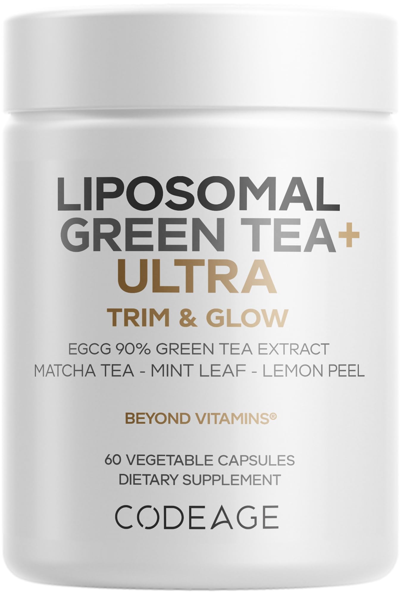 Codeage Liposomal Green Tea+ Ultra, EGCG 90%, Matcha, 60 Capsules