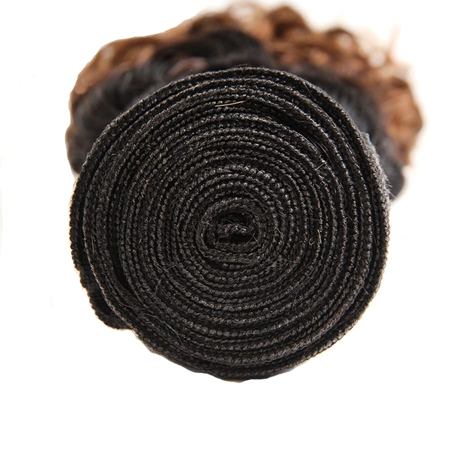 Miniatura 6 de Extensiones de cabello humano ombré 1B30 rizado paquetes de cabello humano marrón 20 22 24 pulgadas brasileño virgen Remy 10.58 oz 1B30 paquetes de