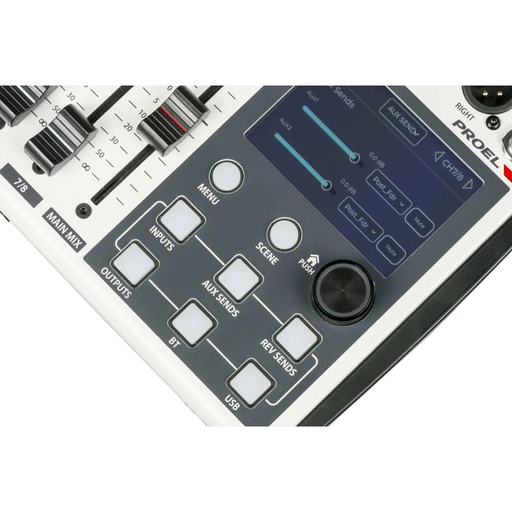 Proel DIGIPAD8 - Mixer Consolle di mixaggio digitale professionale con interfaccia di comando WI-FI incorporata, per tablet o PC con l'app dedicata per iOS, Android, MacOS e Windows, Bianco
