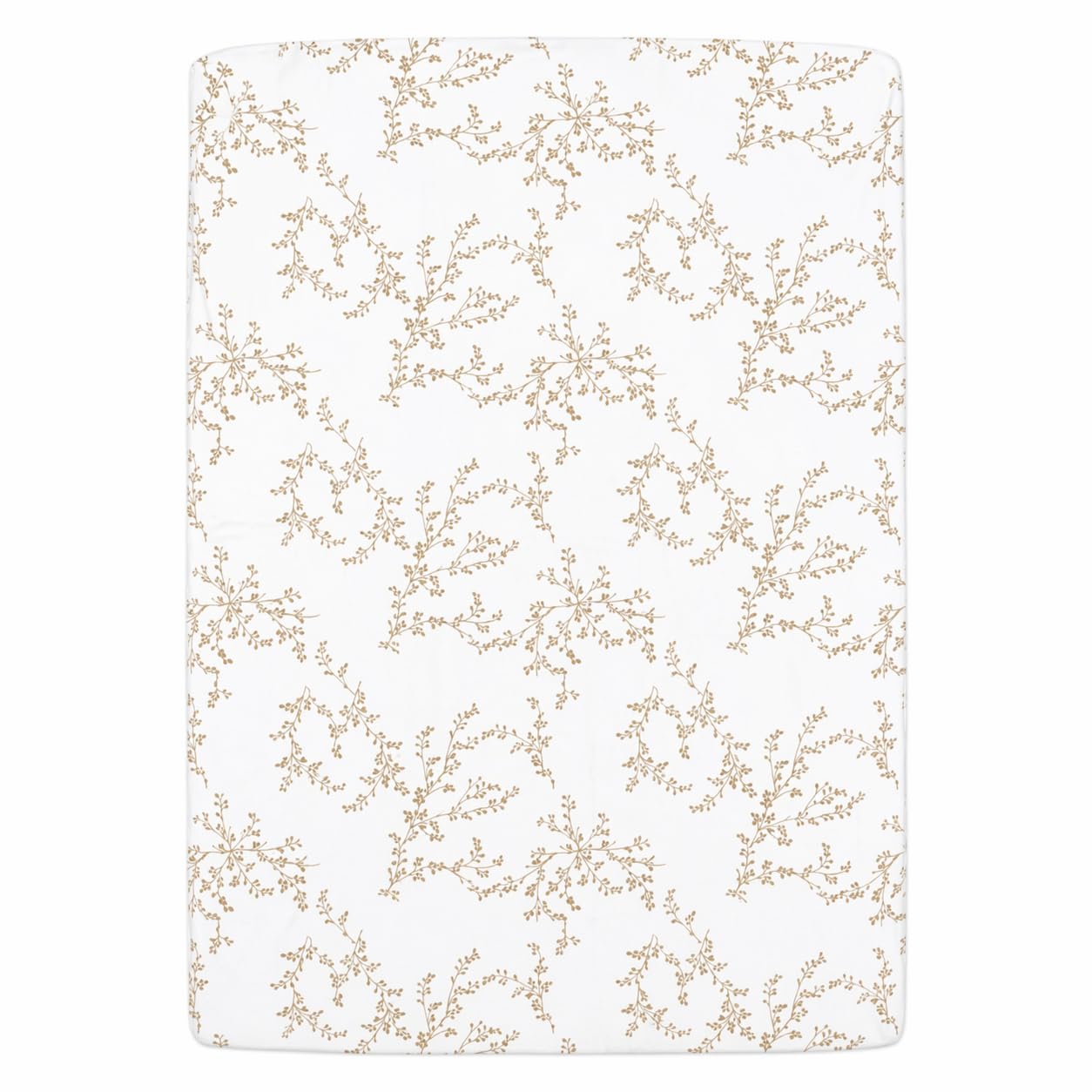 Meyco Baby Printed Jersey Fitted Sheet - Branches Sand - 75 x 95 cm - Oeko-Tex Standard 100