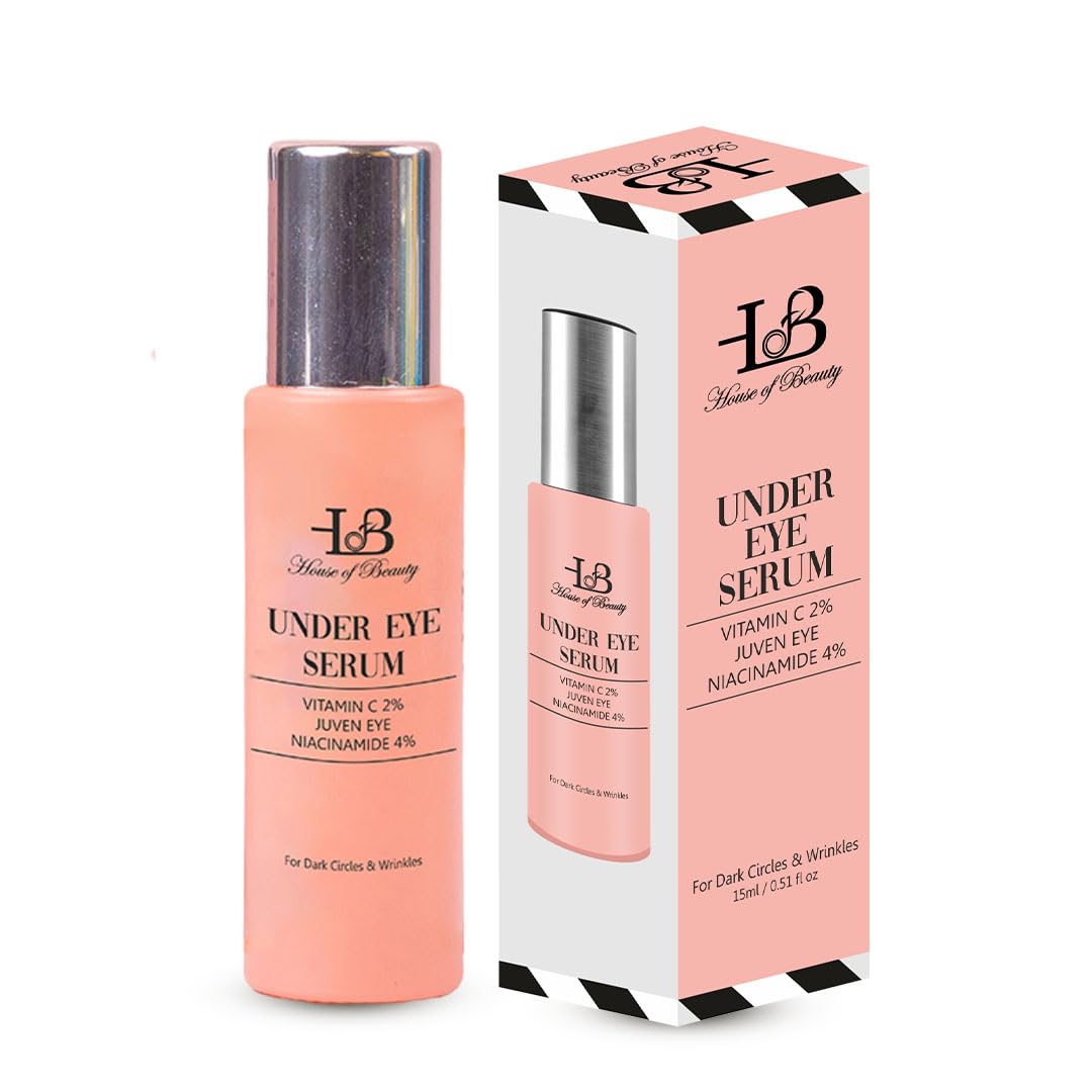 HOUSE OF BEAUTY Under Eye Serum with Vitamin C, Juven Eye and Niacinamide, Caffeine for Dark Circles, Wrinkles, Puffiness, Brightening, Fine Lines (15 ML) HOUSE OF BEAUTY Under Eye Serum with Vitamin C, Juven Eye and Niacinamide, Caffeine for Dark Circles, Wrinkles, Puffiness, Brightening, Fine Lines (15 ML)