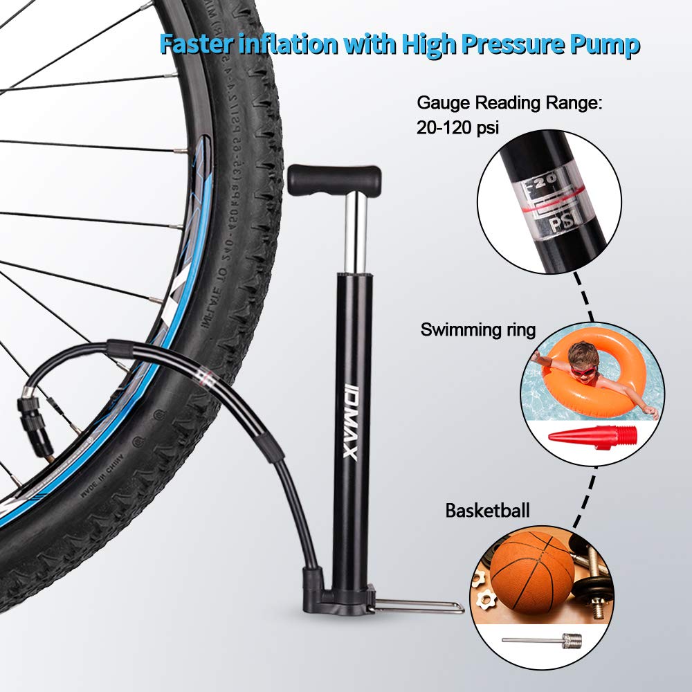 Amazon.co.jp: IDMAX ミニバイクポンプ 自転車用フロアポンプ ゲージ