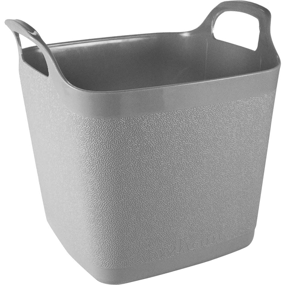 Town & Country Square Flexi-Tub Bucket Garden/Home Storage 15L Hardwearing Plastic (Grey)
