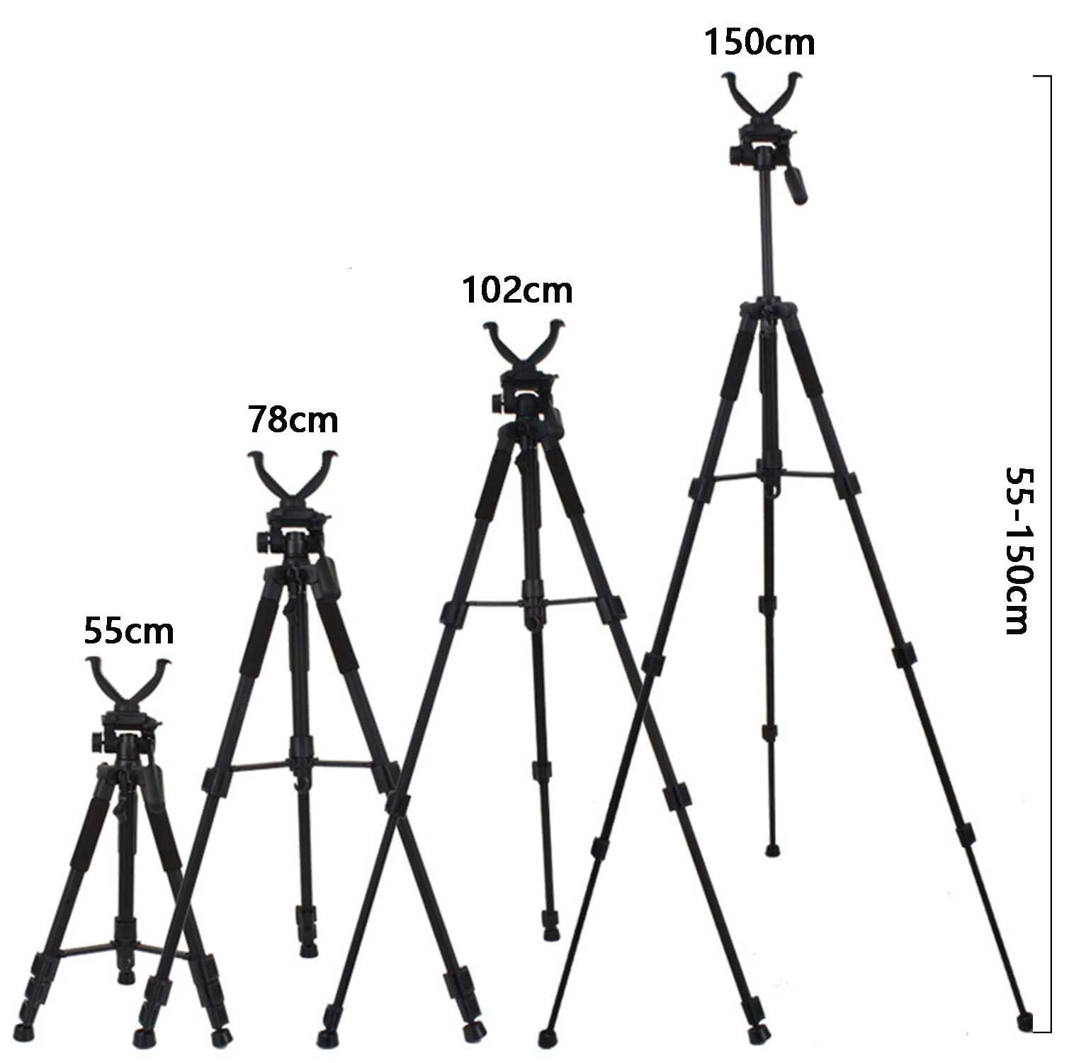 Zielstock Jagd Dreibein, Pirschstock Jagd 3 Bein oder Schießstock Dreibein mit Schnellverschlußsystem – Verstellbar von 55cm bis 150cm