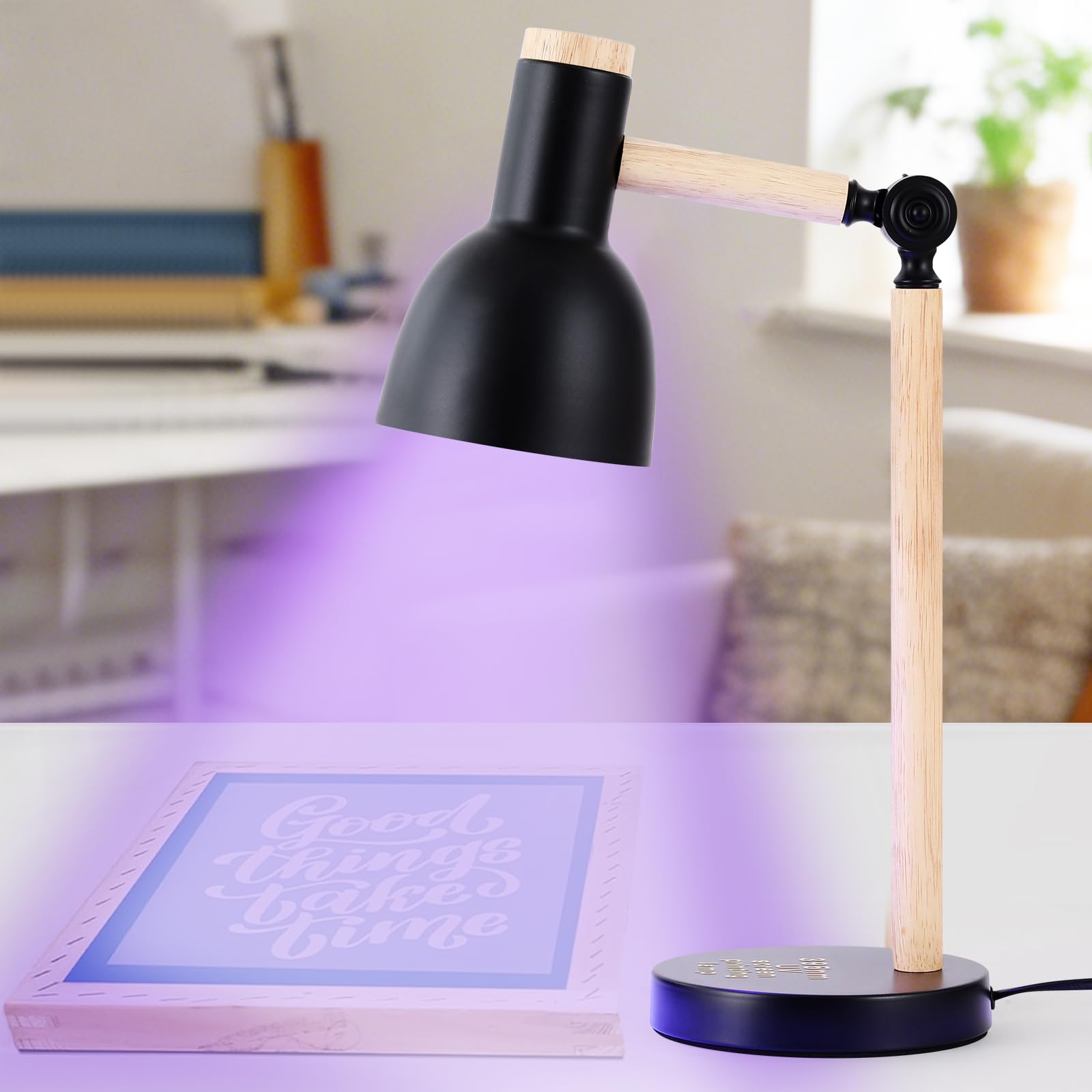 Ontesik Luz UV de 30 W para lámpara de exposición de serigrafía de resina, lámpara UV de 395 nm, ángulo ajustable, adecuada para máquina de serigrafía, (negro)
